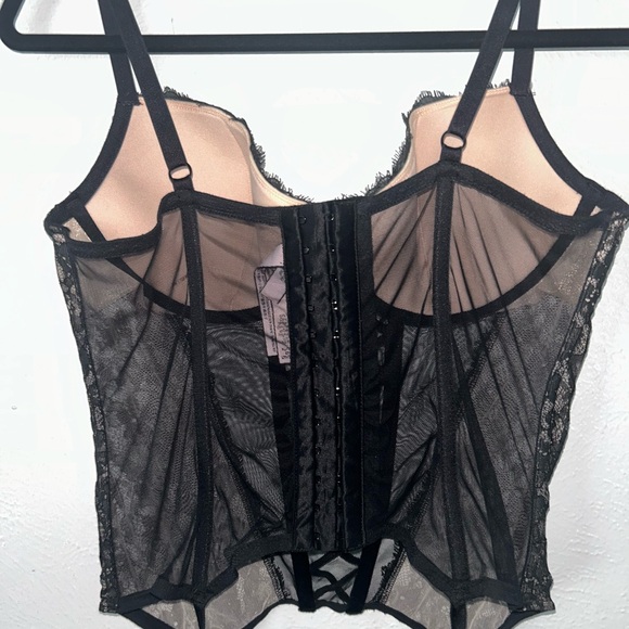 Victorias Secret Black Lace & Mesh Bustier Top - Picture 4 of 6